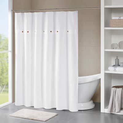Madison Park Rianon Cotton Waffle Weave Shower Curtain