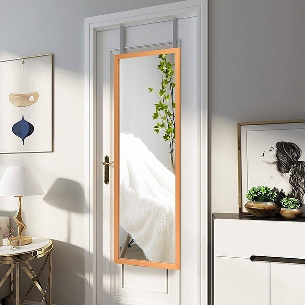 Full Length Bedroom Mirror with Over the Door or Wall Mounted