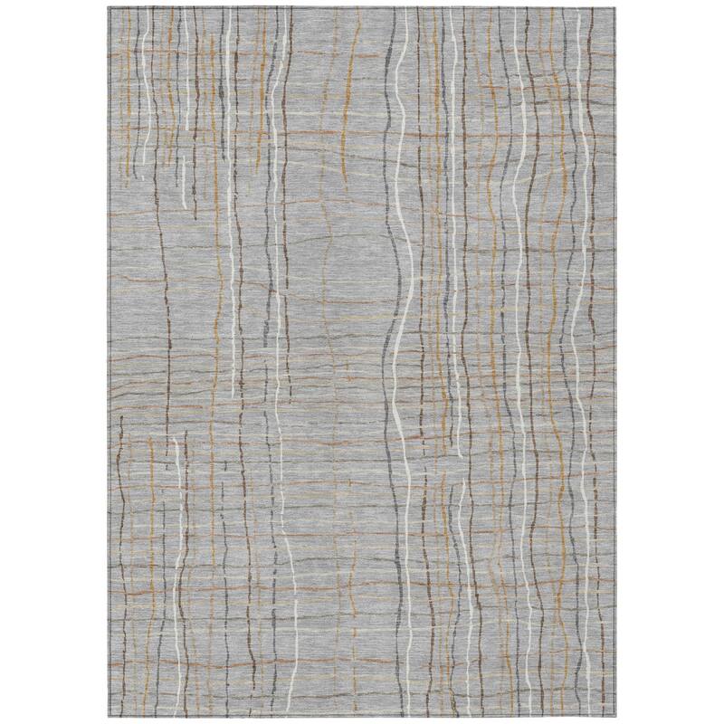 HomeRoots Striped Transitional Rectangle Outdoor Rug