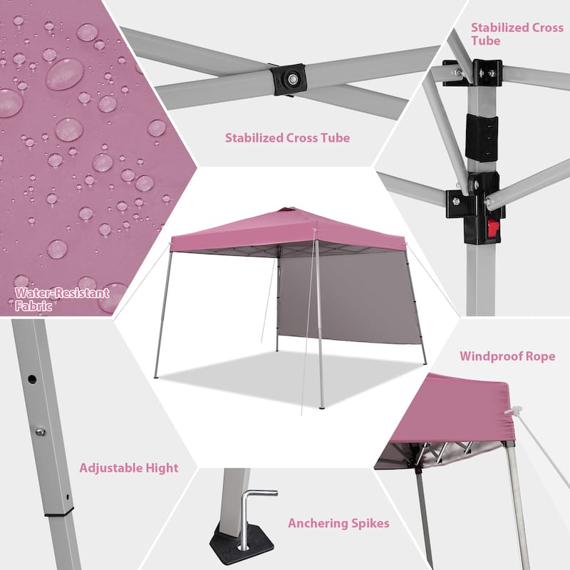 Ainfox 8 x 8 ft Pop-up Canopy Tent, Outdoor Gazebo for Beach, Sun Shade