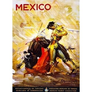 Mexican Bull Fight Vintage Travel Poster Print (24 X 36) - Bed Bath ...