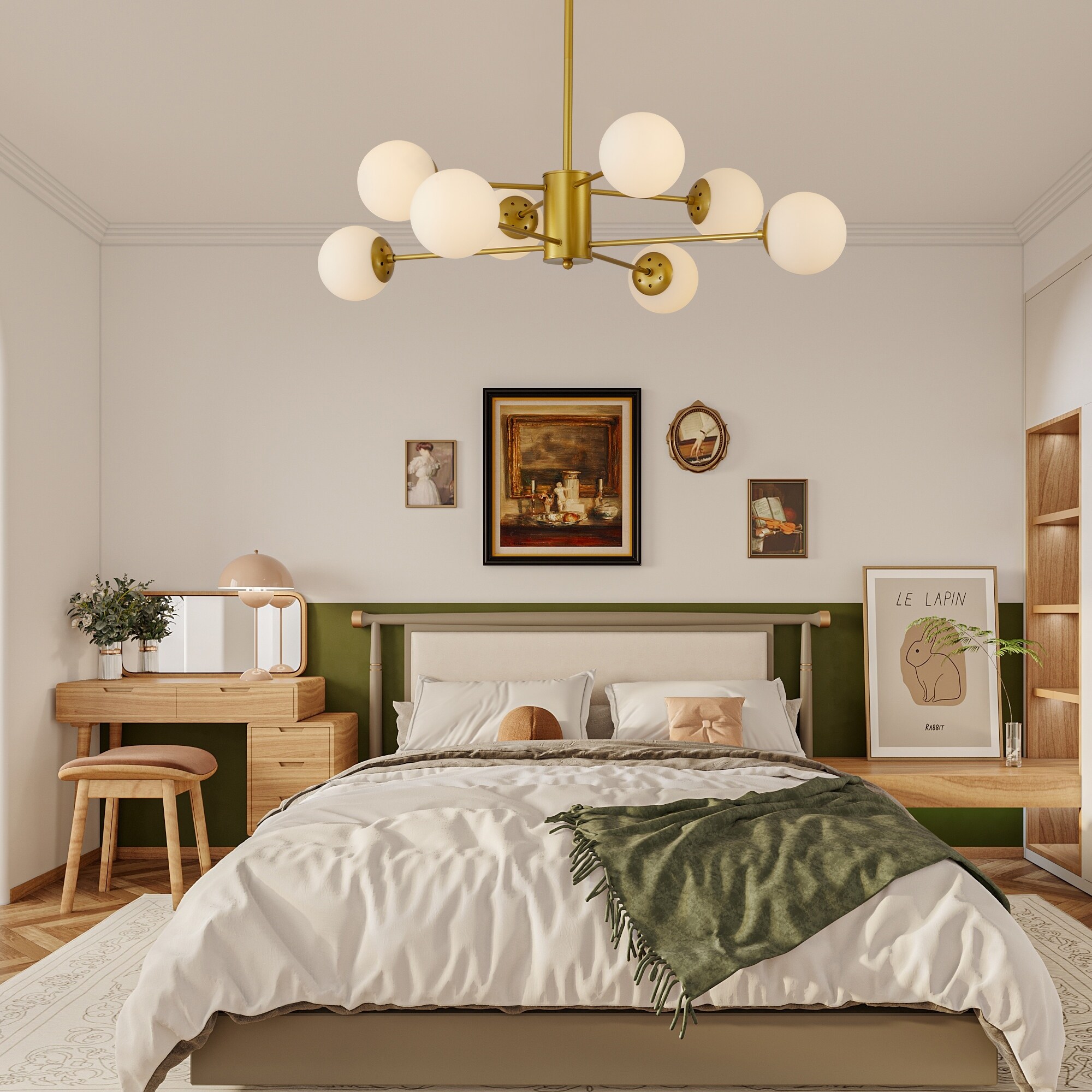 Gold light fitting bedroom best sale