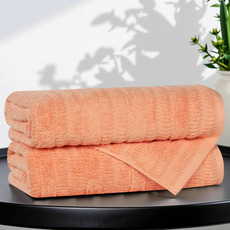Superior Mika Smart Twist Cotton Bath Towels, Set of 2 - Peach