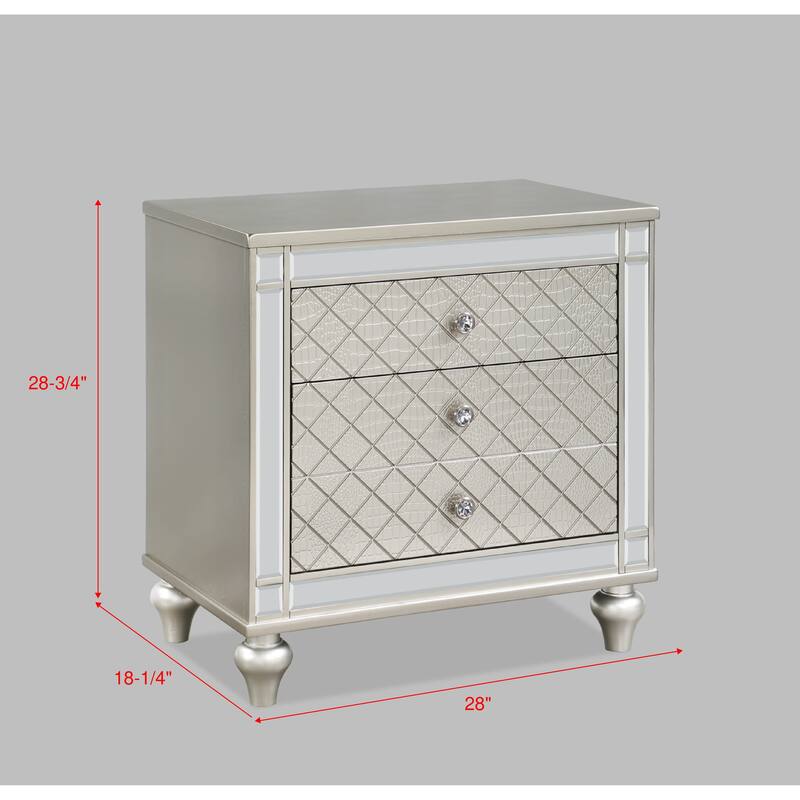 Madie Champagne LED Faux Leather Upholstered Panel Bed