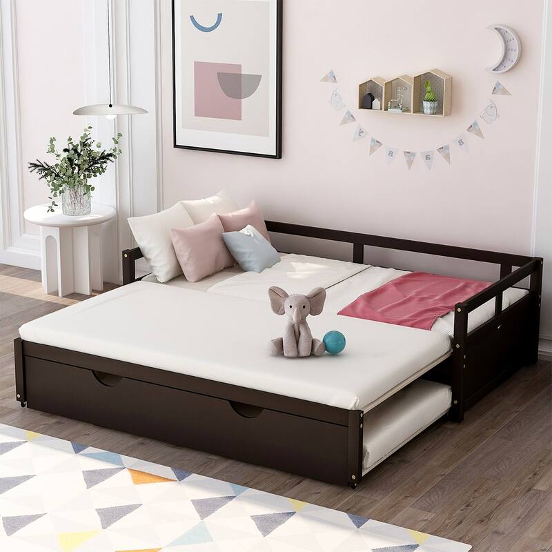 Merax Twin/King Expandable Sleeper Daybed with trundle - Espresso
