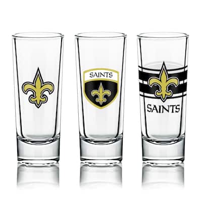 NFL Shot Glasses 6 Pack Set, Various Designs - New Orleans Saints