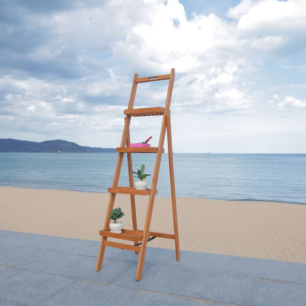 SAFAVIEH Outdoor Sebahat 4-Tier Shelf - 16Wx25Dx69H