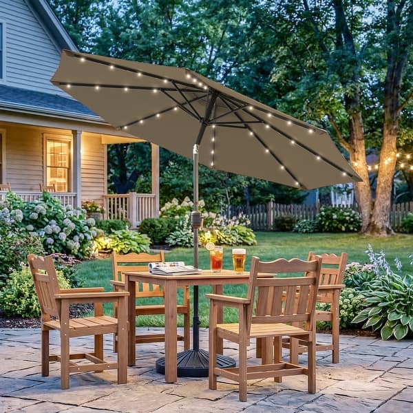 living accents 9 ft tiltable brown market patio umbrella quality polyester fabric with an aluminum frame Origin 21 9-ft Aluminum Red