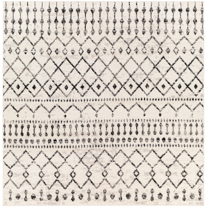 Livabliss Elia Moroccan Trellis Area Rug - Ivory - 5'3" Square