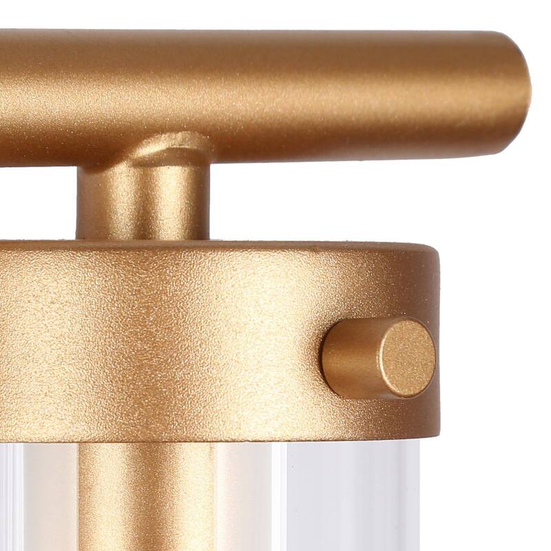 Modern Gold 3-Light Bathroom Vanity Light Cylinder Glass Wall Sconces