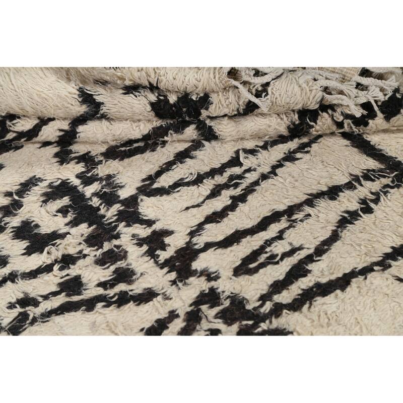 Vegetable Dye Moroccan Berber Oriental Wool Runner Rug Hand-knotted - 4'9" x 11'7"