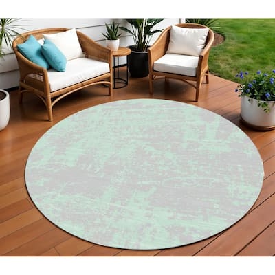 Galo Unique Abstract Weather Resistant Current & Stylish Round Outdoor Rug - 8' Round