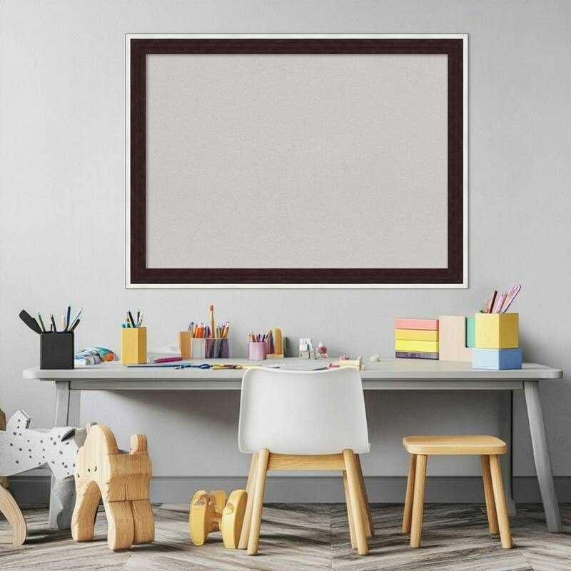 Maya Espresso Silver Framed Cork Board - Bulletin Board, Organization Board, Pin Board