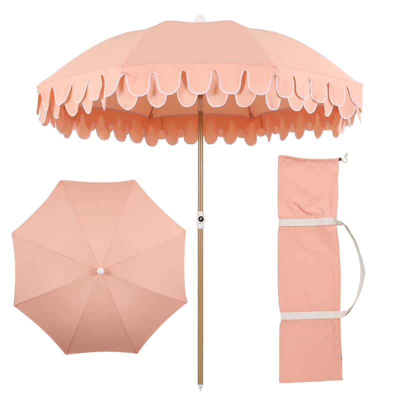 Horizon 6.5ft. Beach Umbrella with Tilt, Wind Vent, UV Protection, and Carry Bag