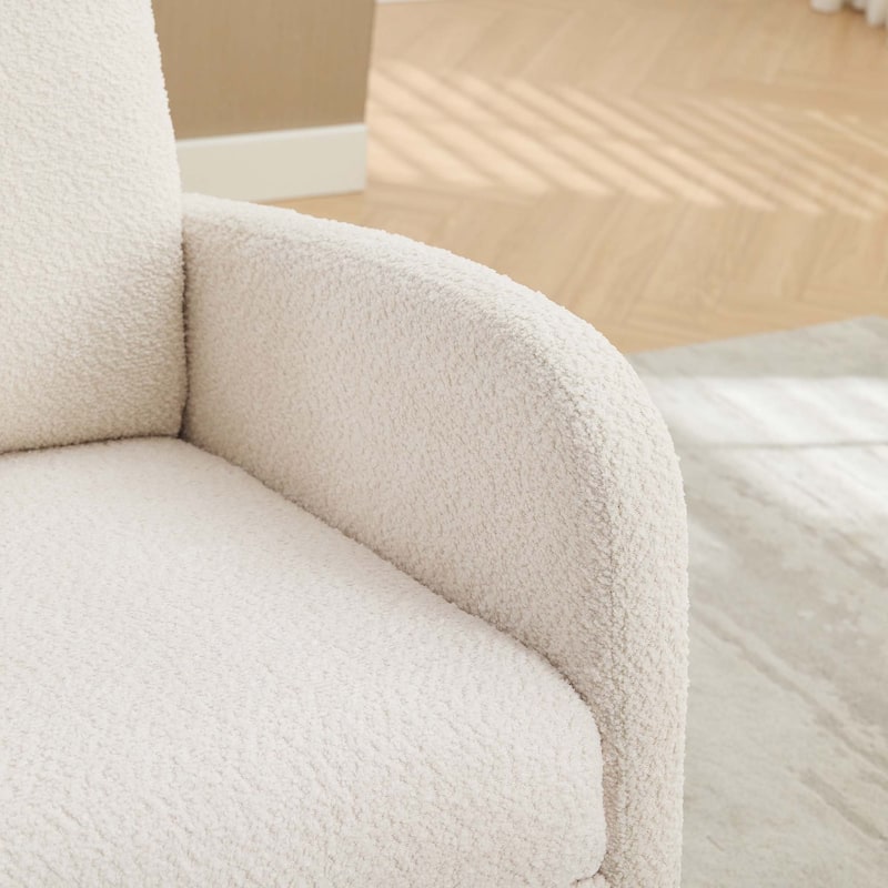 25.4"W High Back Rocking Chair with Retractable Footrest