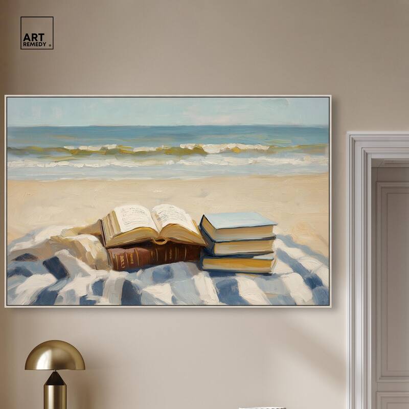Beach Reading Canvas by Art Remedy