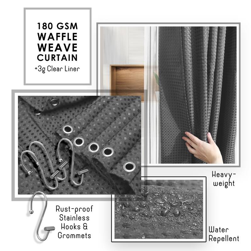 Emperyan Bathroom Accessories Set with Shower Caddy and Bath Rugs