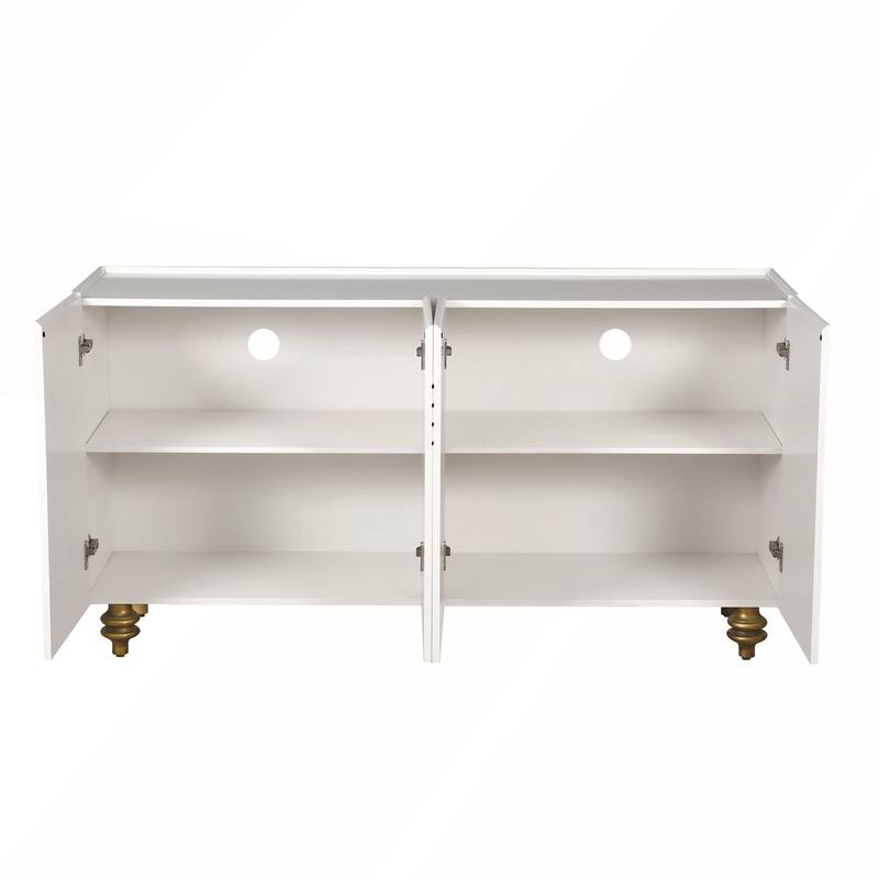 Modern Fluted Sideboard Buffet with Storage
