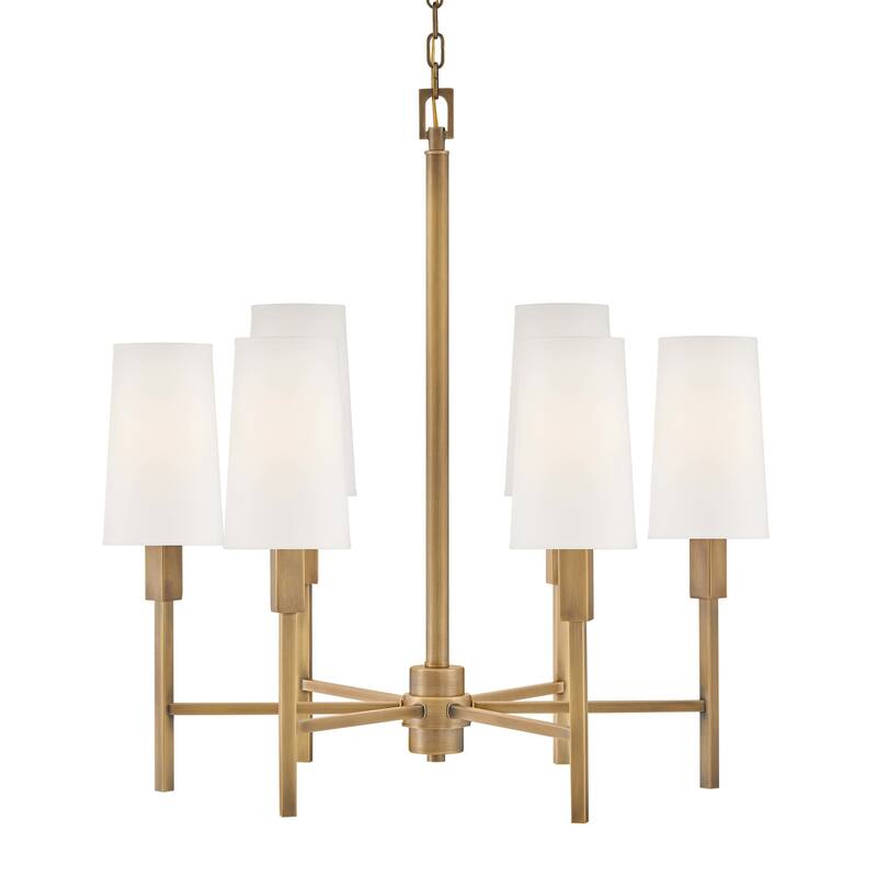 Hinkley Lighting 46455 Fenwick 6 Light 28" Wide Chandelier - Heritage Brass