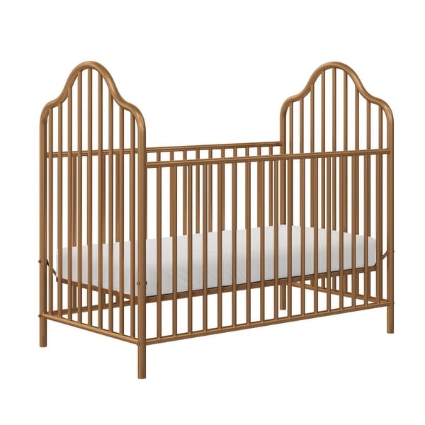 gold crib and changing table