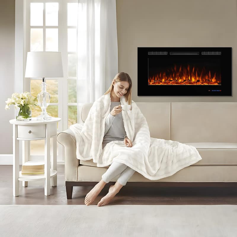 72in Wall-Mounted & Recessed Electric Fireplace Inserts