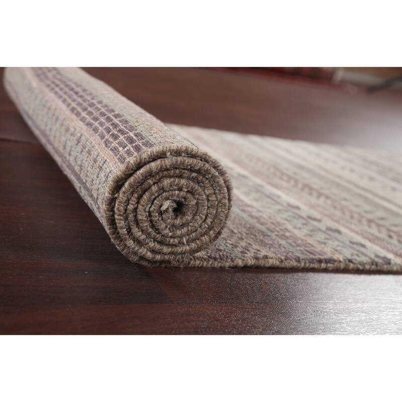 Contemporary Gabbeh Kashkoli Wool Runner Rug Handmade Oriental Carpet - 2'8" x 10'2"