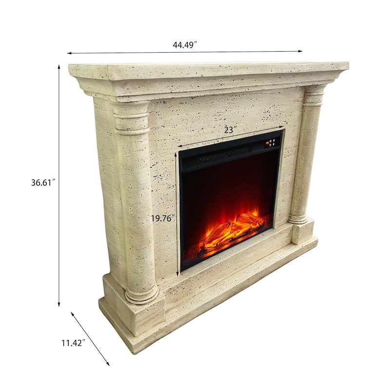 44.5" MGO Freestanding Mantel with 23" Electric Fireplace Insert for Living Room & Bedroom