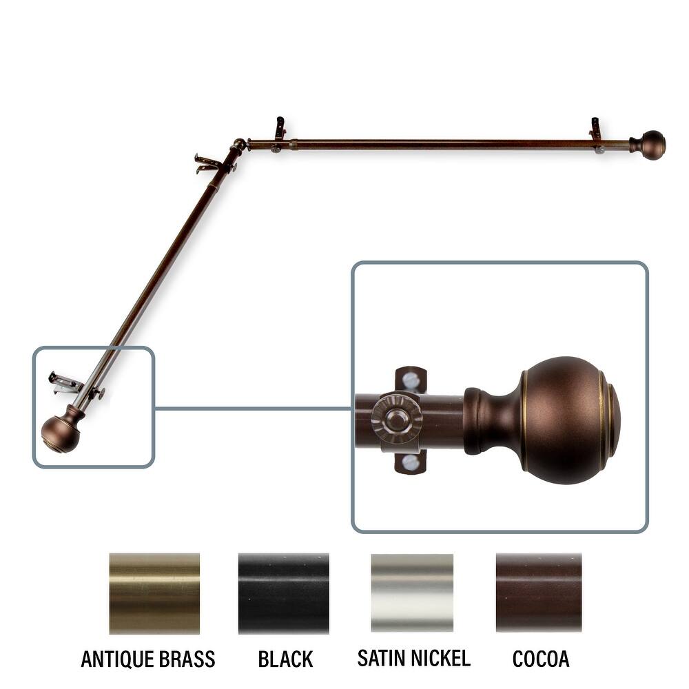 InStyleDesign Vesper Corner Window Curtain Rod 13/16 inch dia.