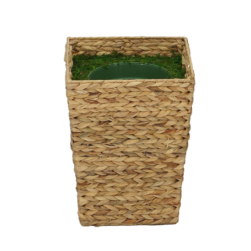 Large Tapered Water Hyacinth Basket Planter Pot-in-a-Pot - Natural