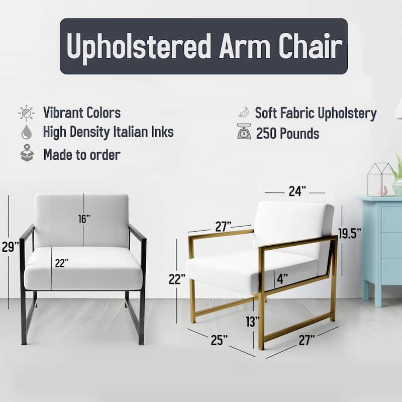 Designart "Brown And Black Movement I" Upholstered Modern & Contemporary Accent Chair and Modern & Contemporary Arm Chair