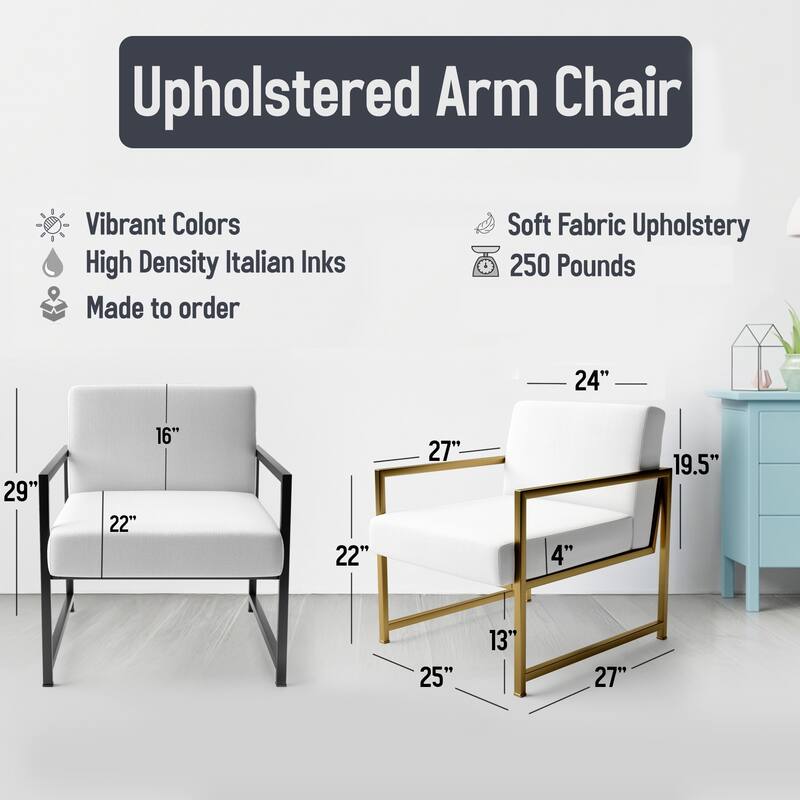 Designart "Retro Abstract Drops XI" Upholstered Modern Geometric Accent Chair and Modern & Contemporary Arm Chair