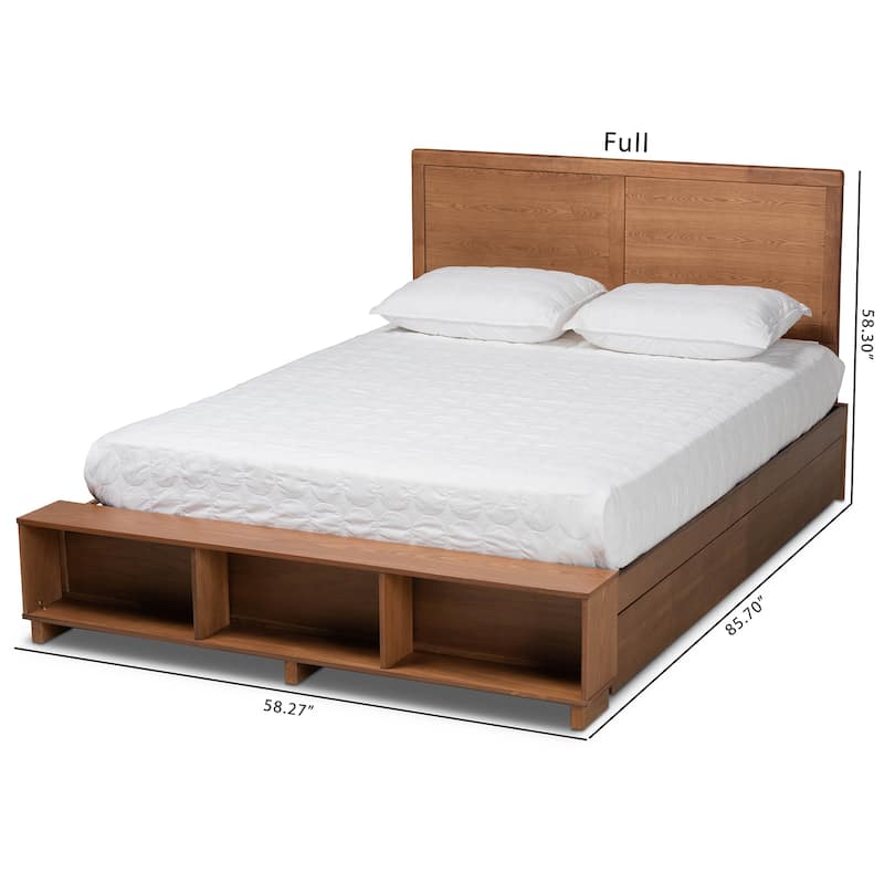 Tamsin Modern Transitional 4-Drawer Storage Bed with Built-In Shelves