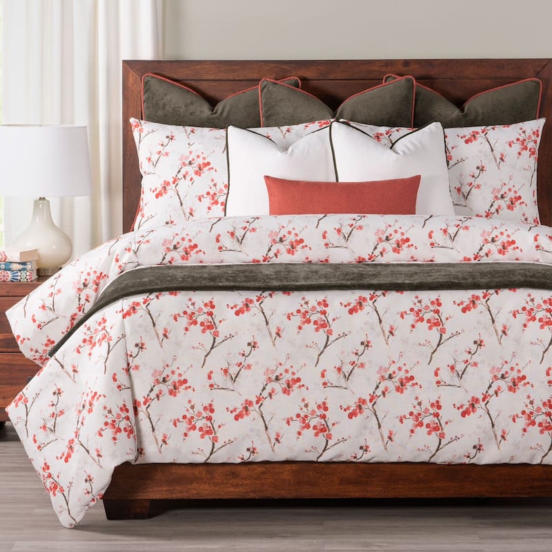 Siscovers Coral Blossom Floral Print Duvet Set