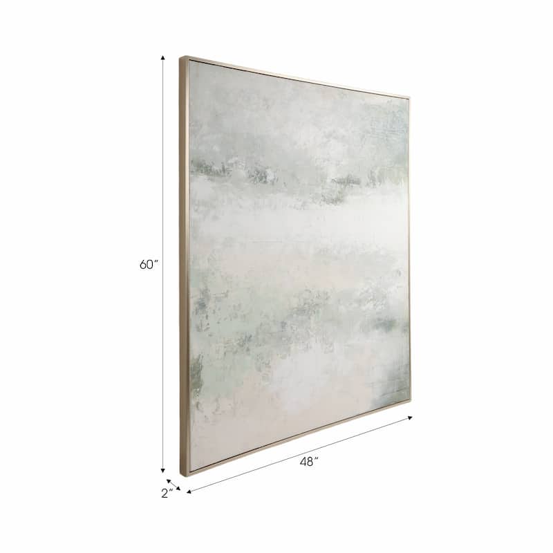 Canvas Wall Art Glam Modern Wood Frame Abstract Design - 60" Green