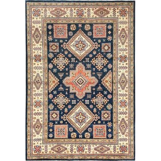 Shahbanu Rugs Prussian Blue, Special Kazak with All Over pattern ...