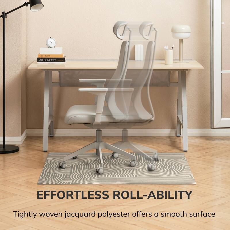 Jani 36"x48" Rug'd Chair Mat-Rug Style Office Chairmat for Carpet & Hard Floors| 0.25" Thick |Non-Slip, Foldable Desk Chair Mat