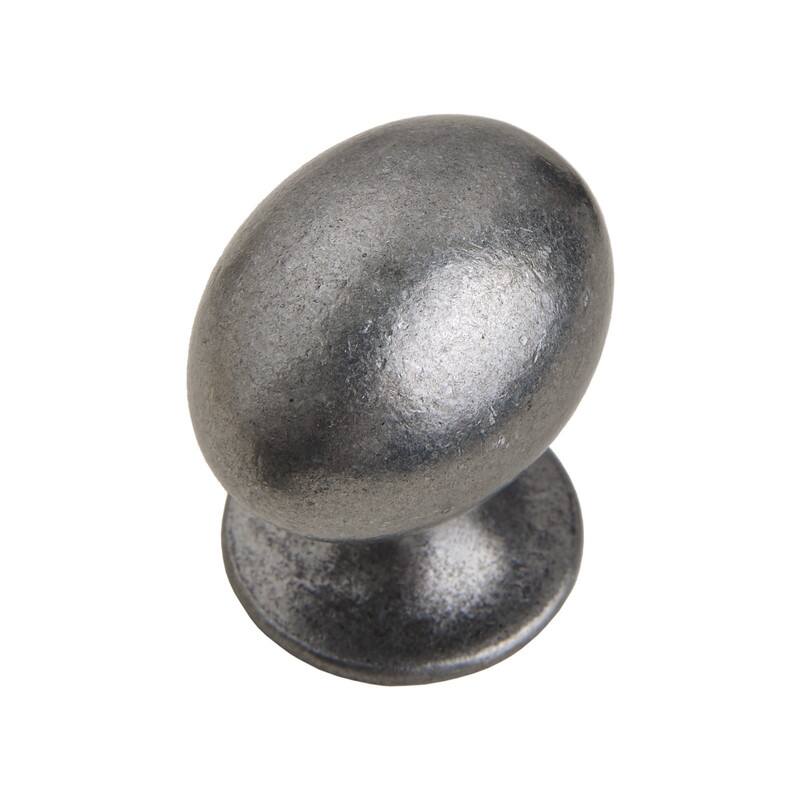 Utopia Alley Danbury Oval Cabinet Ring Pull Knob - Vintage Cabinet Antique Iron Hardware with Hand, Pull Knobs 1.3"