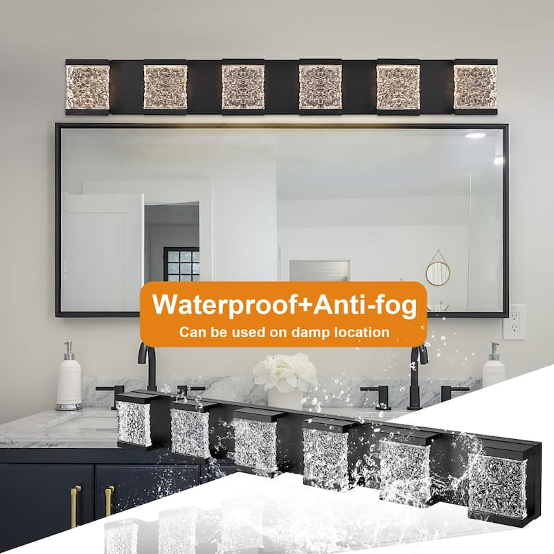 39" 6-Light LED Vanity Light with Crystal Glass