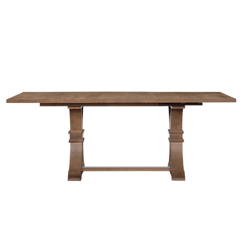 Christopher Knight Home - Rustic Extendable Dining Set with X-Frame Table and Upholstered Armless Dining Chairs