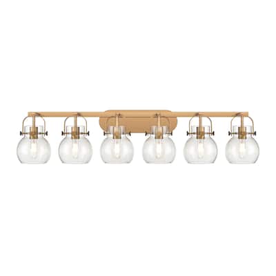 Innovations Lighting Pilaster II Sphere - 6 Light 46" Wall-Mounted Bath Vanity Light