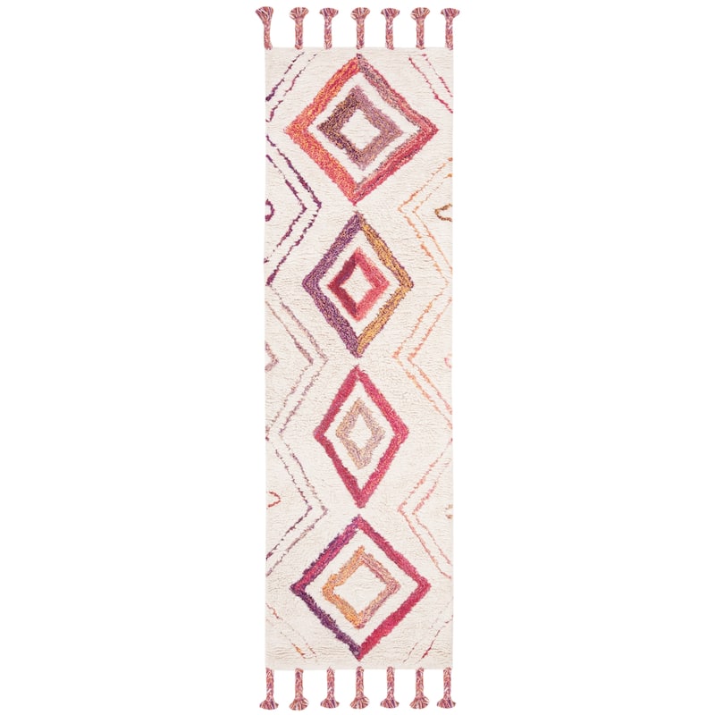 SAFAVIEH Handmade Casablanca Shag Hijiri Tribal Moroccan Wool Rug
