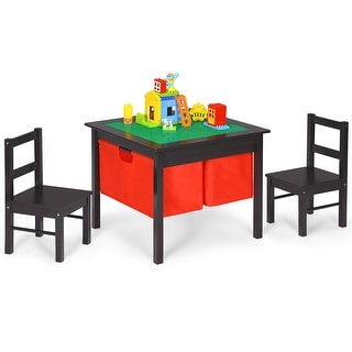 Gymax 2-in-1 Kids Activity Table & 2 Chairs Set w/Storage Building - See Details