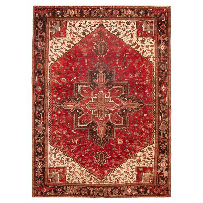 ECARPETGALLERY Hand-knotted Sarabi Red Wool Rug - 7'8 x 10'9 - Red - 7'8 x 10'9