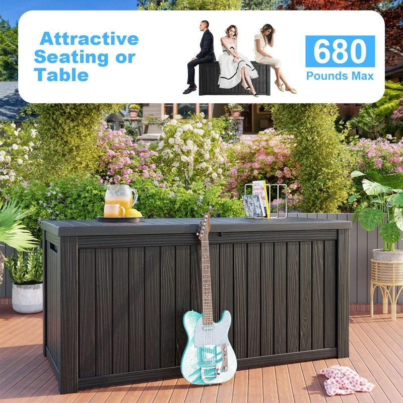 Outdoor Patio Storage Resin Lockable Deck Box - Picture 22 of 100