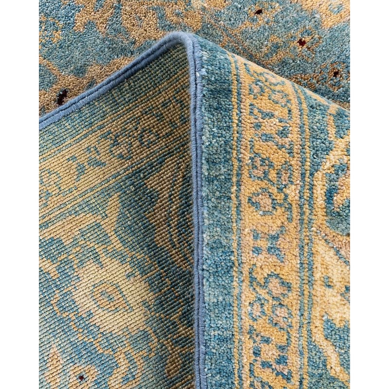 Overdyed, One-of-a-Kind Hand-Knotted Area Rug - Blue - 6' 1" x 9' 0"