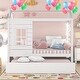 preview thumbnail 1 of 22, Modern Twin Size House Bed Wood Bed With Twin Size Trundle And Solid Construction White