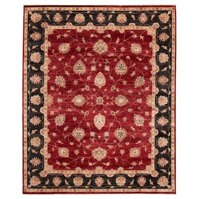 ECARPETGALLERY Hand-knotted Jamshidpour Dark Red Wool Rug - 8' 1" x 10' 1"