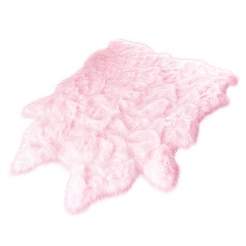 Silver Orchid Luxurious Faux Bison Skin Shag Rug