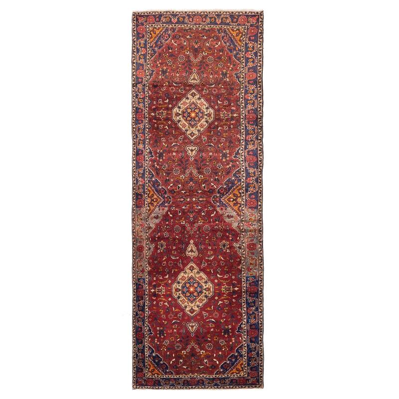 ECARPETGALLERY Hand-knotted Andelz Dark Red Wool Rug - 3'11 x 11'8