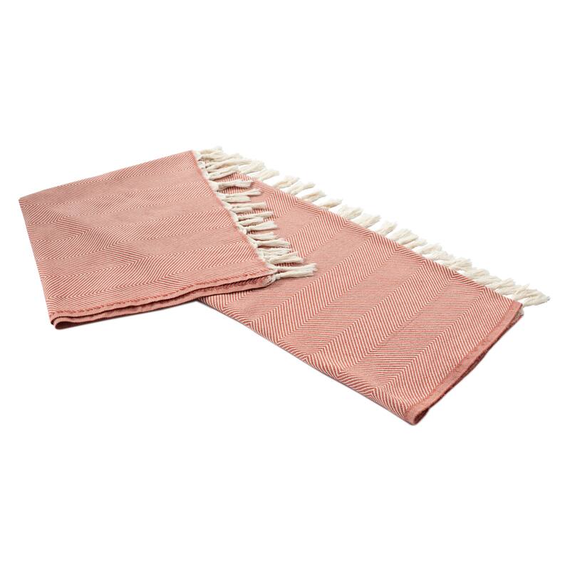 Sevita Herringbone Premium Turkish Cotton Standard Size Throw Blanket